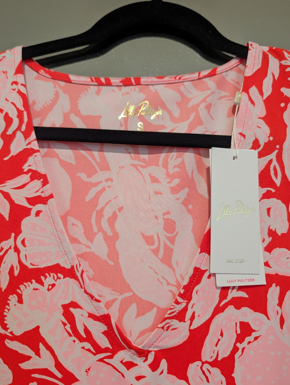 Lilly Pulitzer Vibrant Coral & Light Pink Nautical Print Shift Dress - Picture 2 of 2
